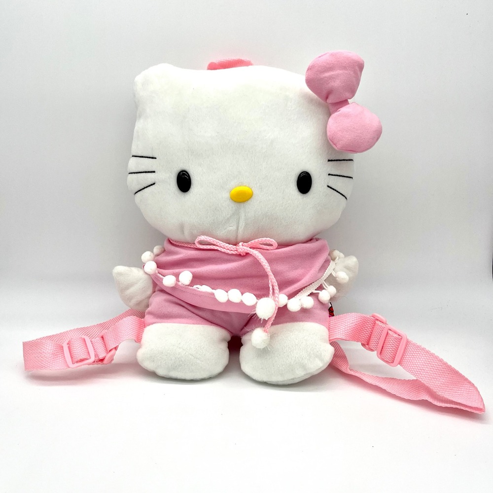 Hello Kitty Plush Backpack Sanrio‎ Y2K Kawaii Pink Bow Small Bag